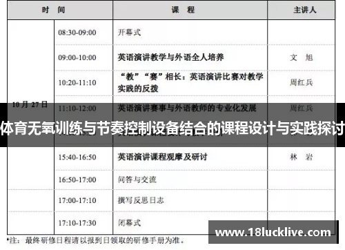 体育无氧训练与节奏控制设备结合的课程设计与实践探讨
