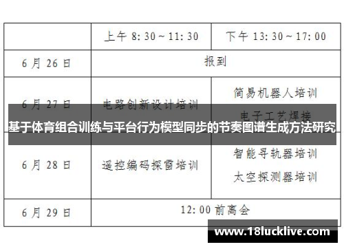 基于体育组合训练与平台行为模型同步的节奏图谱生成方法研究